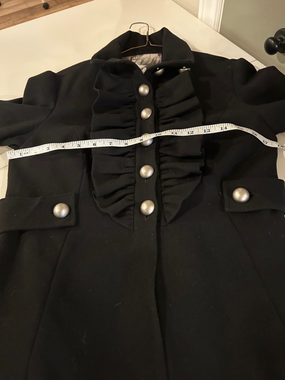 mac & jac Black Ruffled Front jacket with Silver Buttons - Picture 6 of 11